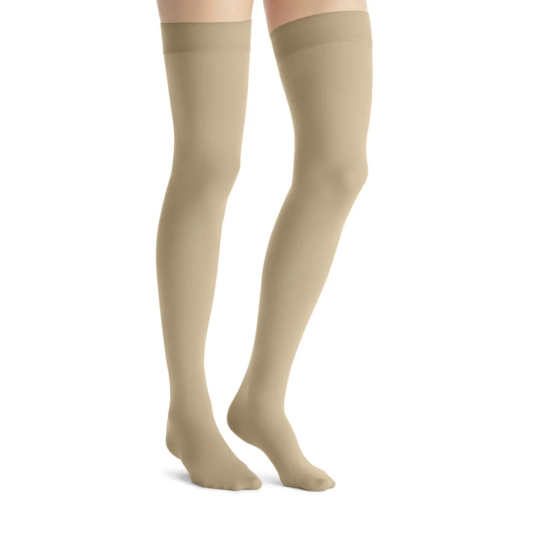 Womens Microfiber Opaque Thigh High Stockings